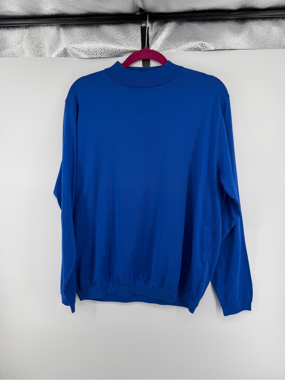 St.‎ Croix Quiet Luxury Bright Spring Preppy Crewneck Sweater in Bright Blue SzL